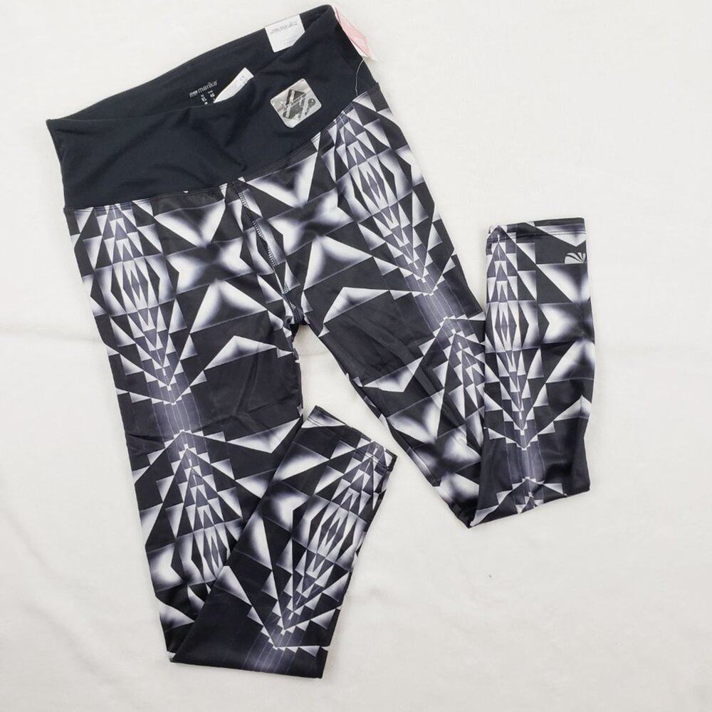 Marika Performance Legging Women XL Jordan Black White Geometric Workout Pants